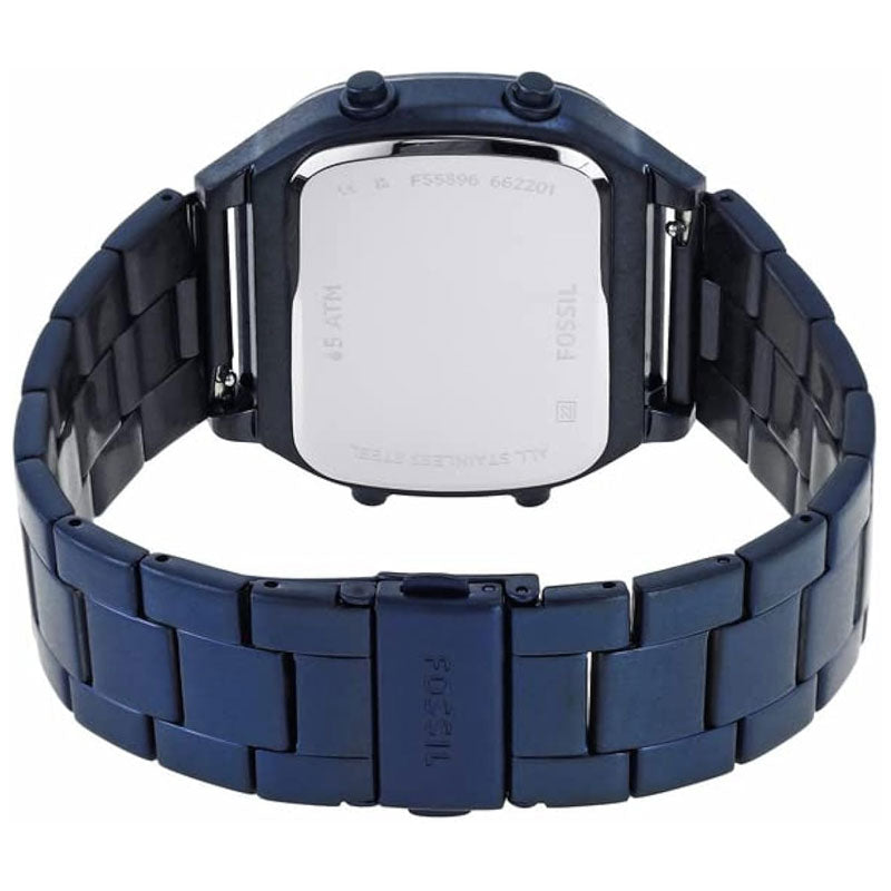 Buy Fossil Men's Digital Blue Stainless Steel Negative Display Dial 40mm Watch FS5896 in Pakistan