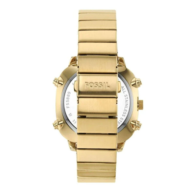 Buy Fossil Men's Analog & Digital Gold Stainless Steel Positive Display Dial 42mm Watch FS5889 in Pakistan