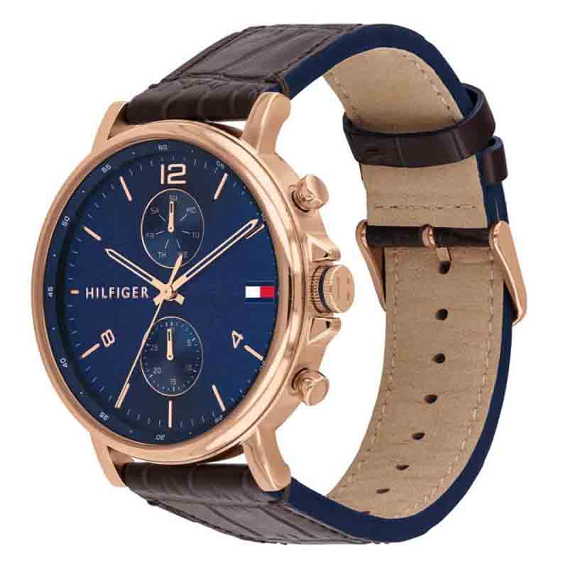 Buy Tommy Hilfiger Mens Quartz Leather Strap Blue Dial 44mm Watch - 1710418 in Pakistan