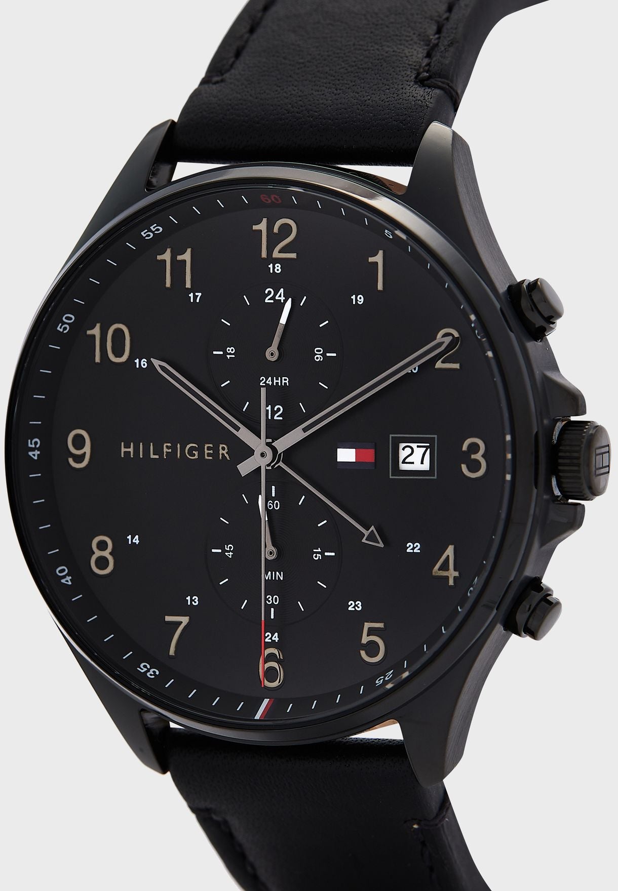 Buy Tommy Hilfiger Mens Quartz Leather Strap Black Dial 44mm Watch - 1791711 in Pakistan