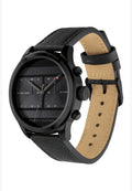 Buy Tommy Hilfiger Mens Quartz Black Leather Strap Black Dial 44mm Watch - 1791595 in Pakistan