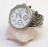 Buy Michael Kors Chronograph Mother Of Pearl Dial Silver Strap Ladies Watch - Mk5020 in Pakistan