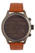 Buy Tommy Hilfiger Mens Quartz Brown Leather Strap Brown Dial 44mm Watch - 1791594 in Pakistan