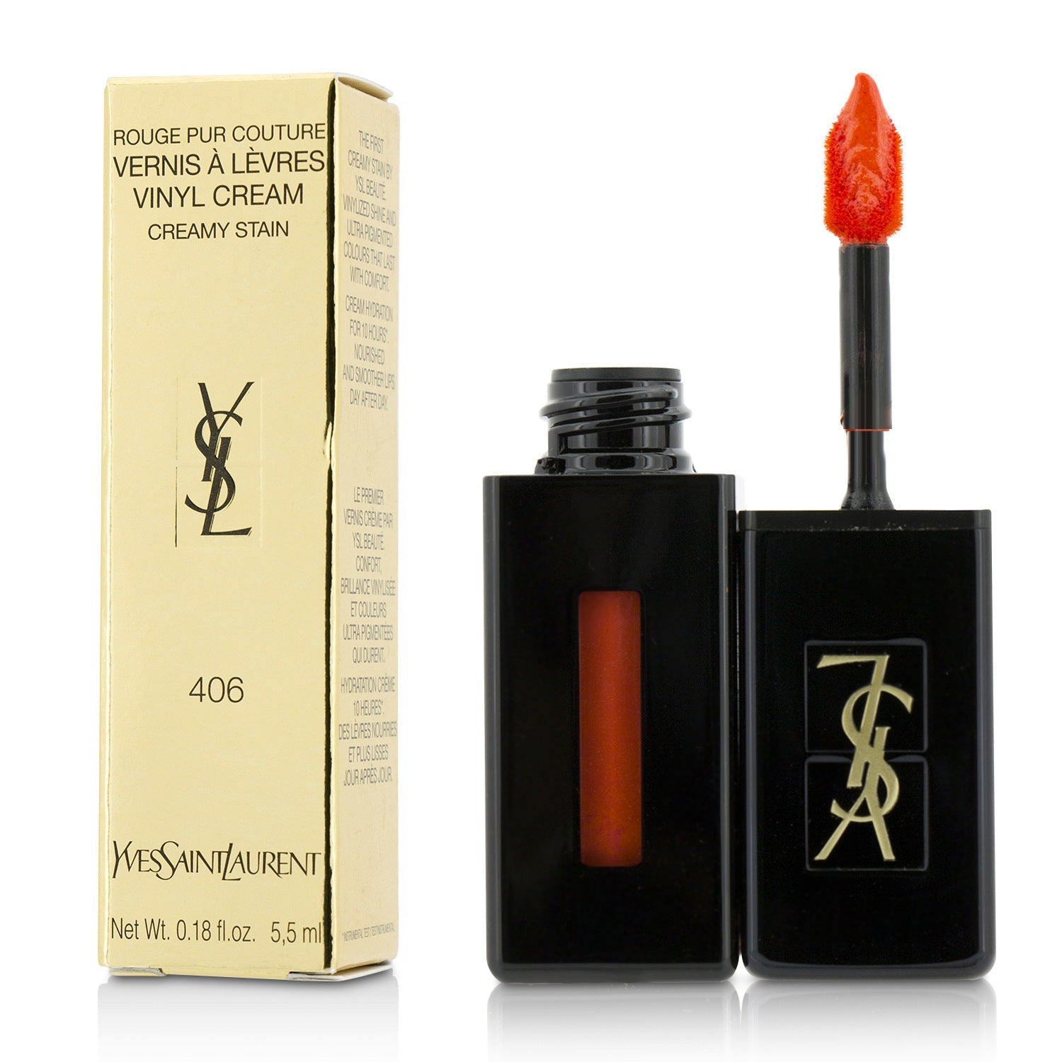 Buy Yves Saint Laurent Rouge Pur Couture Vinyl Cream - 406 Orange Electro in Pakistan