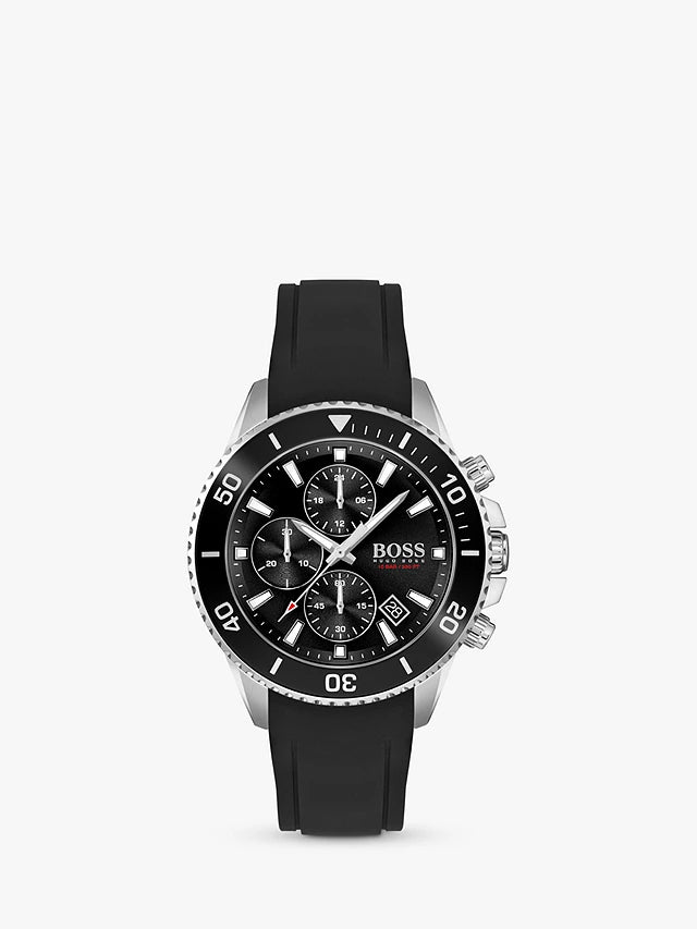 Buy Hugo Boss Admiral Analog Black Dial Black Silicone Strap Men's Watch - 1513912 in Pakistan