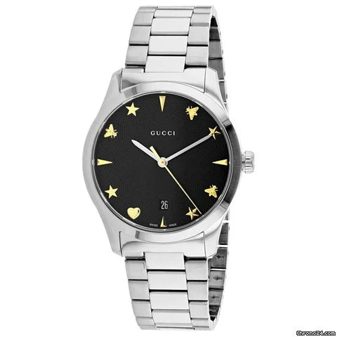 Buy Gucci Unisex Swiss Made Quartz Stainless Steel Black Dial 38mm Watch YA1264029A in Pakistan