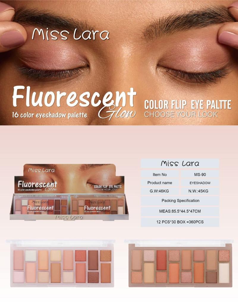 Buy Miss Lara Fluorescent 16 Colors Eyeshadow Palette in Pakistan