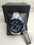 Buy Hugo Boss Mens Quartz Silver Stainless Steel Blue Dial 46mm Watch - 1513907 in Pakistan