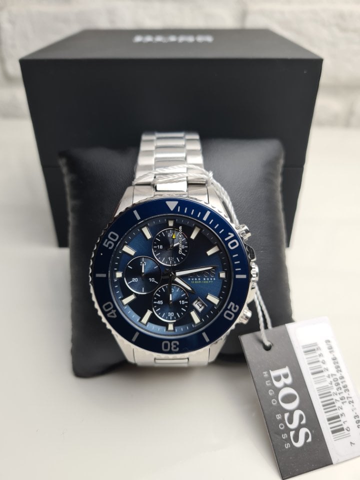 Buy Hugo Boss Mens Quartz Silver Stainless Steel Blue Dial 46mm Watch - 1513907 in Pakistan