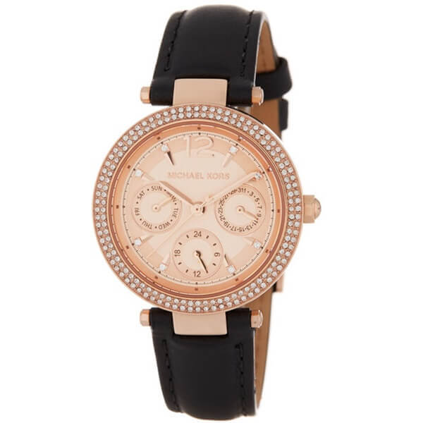 Buy Michael Kors Parker Ladies Rose Gold Dial Multifunction Black Dial Watch - Mk2543 in Pakistan