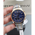 Buy Emporio Armani Blue Dial Two Tone Steel Strap Watch for Men - AR80025 in Pakistan