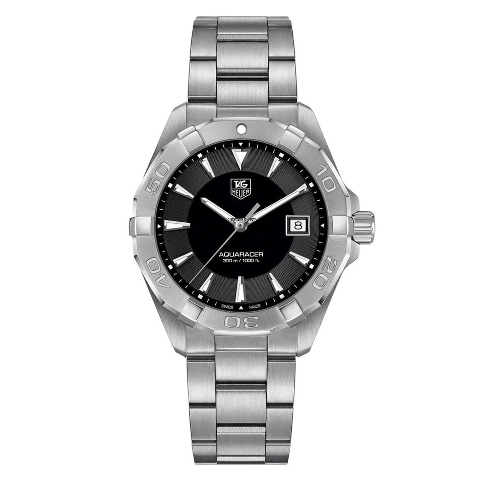 Buy Tag Heuer Aquaracer Black Dial Silver Steel Strap Watch for Men - WAY1110.BA0928 in Pakistan