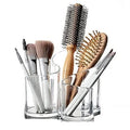Buy Acrylic 3 Compartment Cosmetic Brush Holder in Pakistan