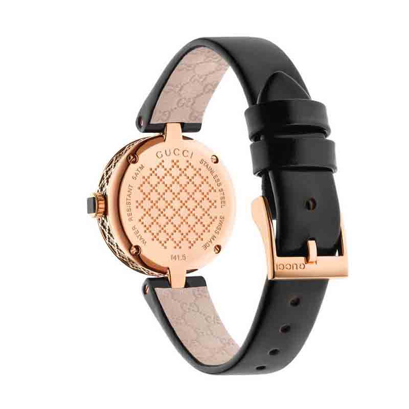 Buy Gucci Women's Swiss Made Quartz Black Leather Strap Black Dial 27mm Watch YA141501 in Pakistan