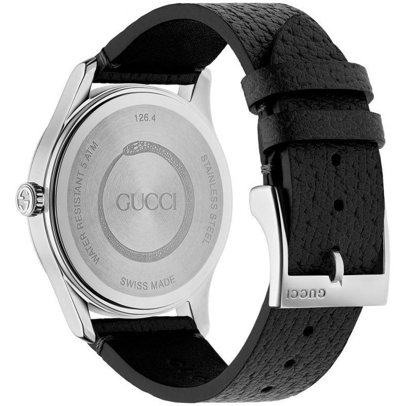 Buy Gucci Unisex Swiss Made Quartz Black Leather Strap Black Dial 38mm Watch YA1264067 in Pakistan