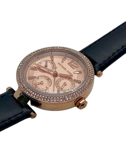 Buy Michael Kors Parker Ladies Rose Gold Dial Multifunction Black Dial Watch - Mk2543 in Pakistan