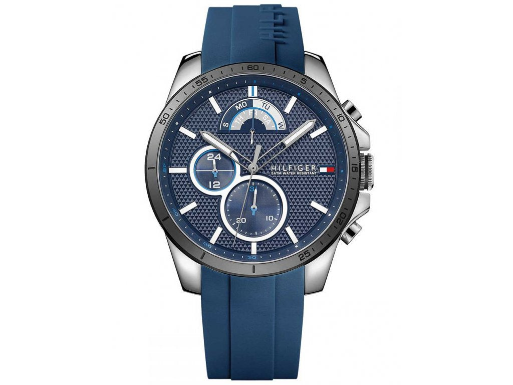 Buy Tommy Hilfiger Mens Quartz Silicone Strap Blue Dial 46mm Watch - 1791350 in Pakistan