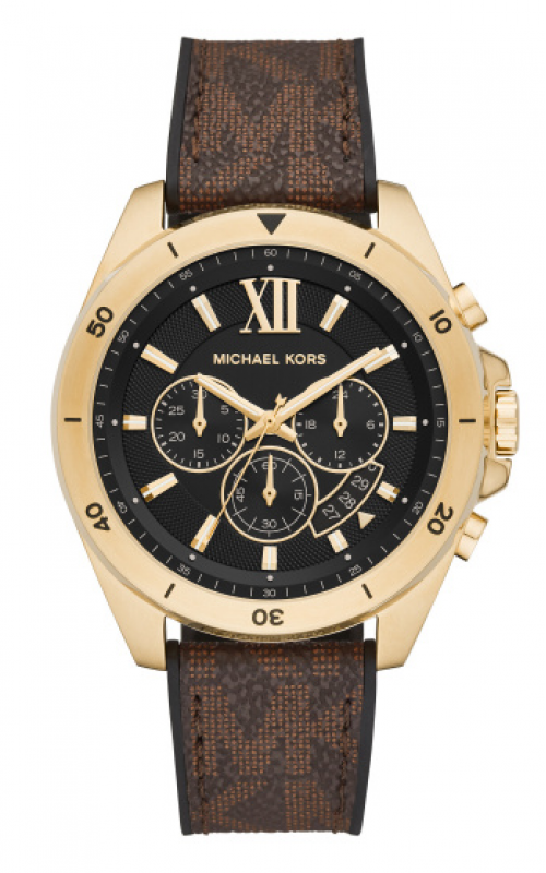 Buy Michael Kors Chronograph Stainless Steel Black Dial Brown Leather Strap Watch for Men - Mk8849 in Pakistan