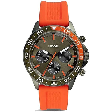 Buy Fossil Men's Chronograph Quartz Orange Silicone Strap Green Dial 45mm Watch BQ2500 in Pakistan