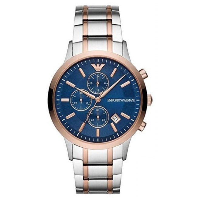 Buy Emporio Armani Blue Dial Two Tone Steel Strap Watch for Men - AR80025 in Pakistan