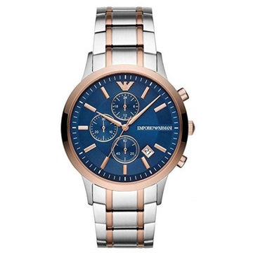 Buy Emporio Armani Blue Dial Two Tone Steel Strap Watch for Men - AR80025 in Pakistan