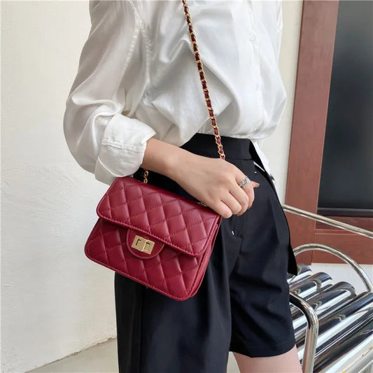 Buy Quilted DockLock Crossbody Bag ~ Red in Pakistan