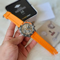 Buy Fossil Men's Chronograph Quartz Orange Silicone Strap Green Dial 45mm Watch BQ2500 in Pakistan