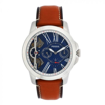 Buy Fossil Men's Mechanical Brown Leather Strap Blue Dial 44mm Watch ME1161 in Pakistan