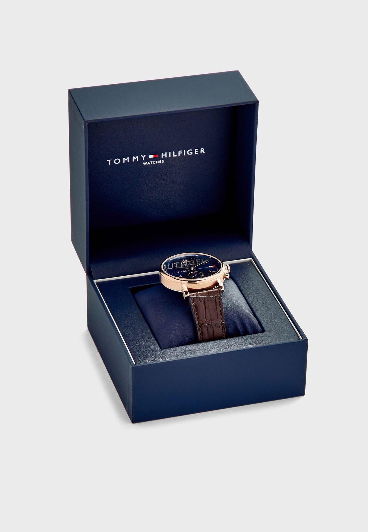 Buy Tommy Hilfiger Mens Quartz Leather Strap Blue Dial 44mm Watch - 1710418 in Pakistan