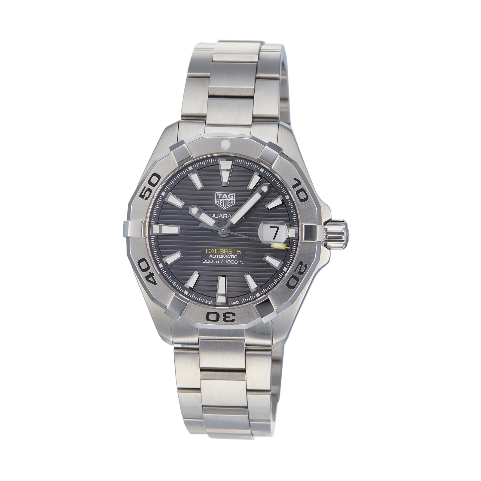 Buy TAG Heuer Aquaracer Calibre 5 Automatic Grey Dial Silver Steel Strap Watch for Men - WBD2113.BA0928 in Pakistan