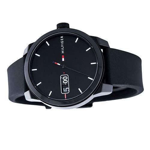 Buy Tommy Hilfiger Mens Quartz Silicone Strap Black Dial 42mm Watch - 1791382 in Pakistan