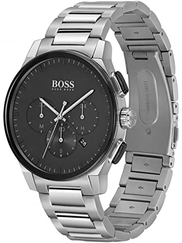 Buy Hugo Boss Mens Chronograph Quartz Stainless Steel Black Dial 44mm Watch - 1513762 in Pakistan