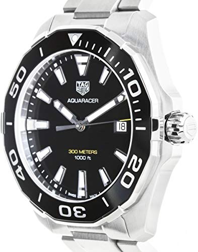 Buy Tag Heuer Aquaracer Black Dial Silver Steel Strap Watch for Men - WAY101A.BA0746 in Pakistan