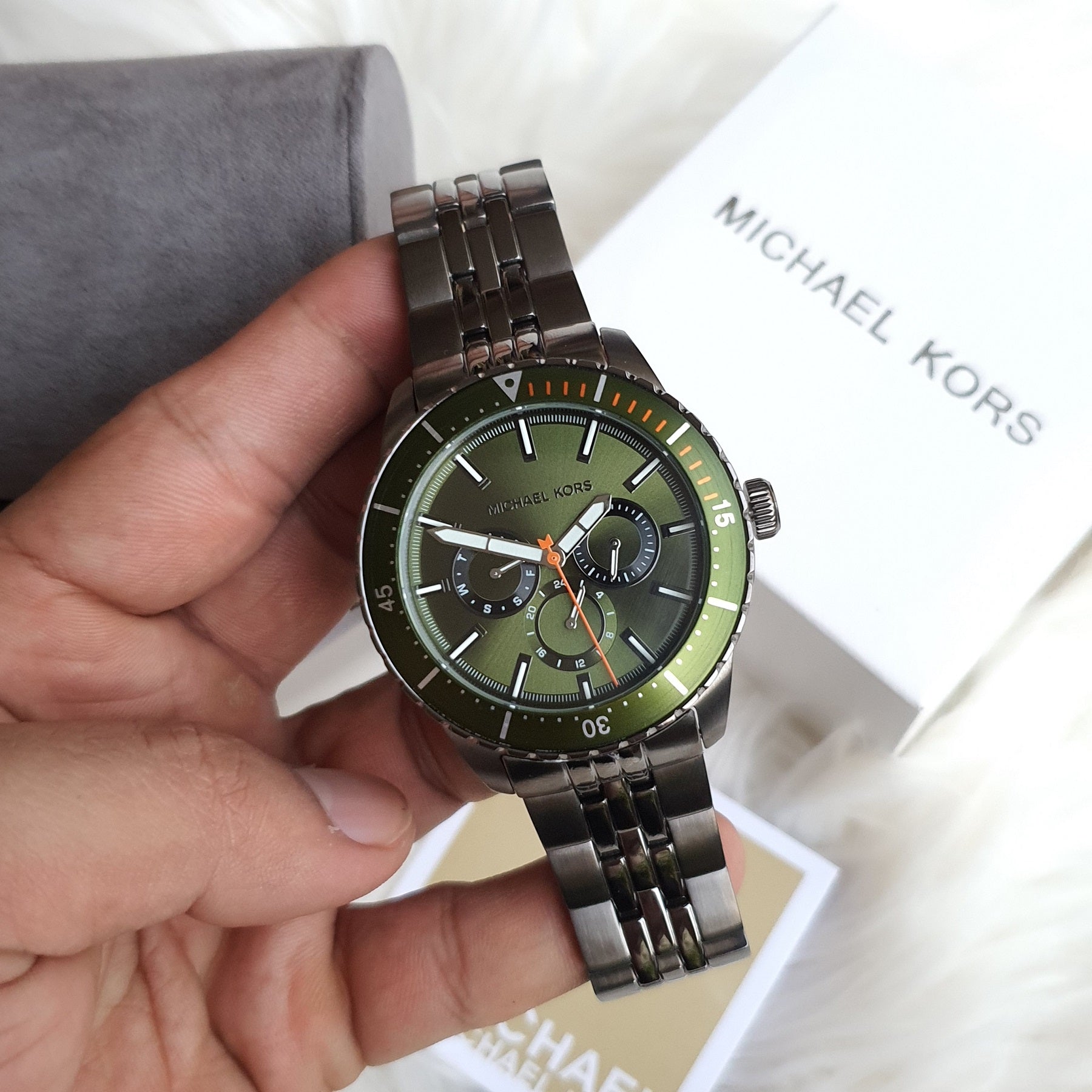 Buy Michael Kors Mens Chronograph Stainless Steel Green Dial 44mm Watch - Mk7158 in Pakistan