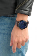 Buy Tommy Hilfiger Mens Quartz Brown Leather Strap Blue Dial 44mm Watch - 1791593 in Pakistan