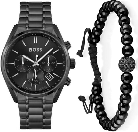 Buy Hugo Boss Mens Chronograph Quartz Stainless Steel Black Dial 44mm Watch - 1513960 in Pakistan