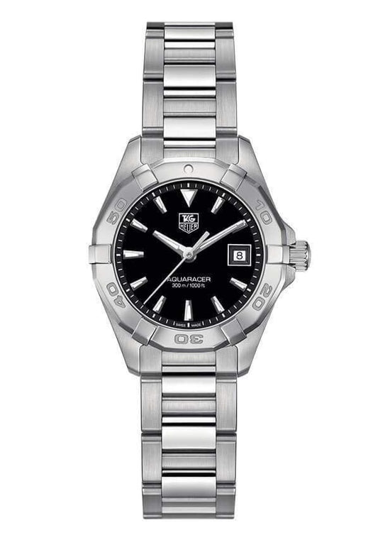 Buy Tag Heuer Aquaracer Black Dial Silver Steel Strap Watch for Women - WBD1310.BA0740 in Pakistan