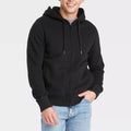 Buy Unisex Basic Plain Zip Hoodie - Black in Pakistan