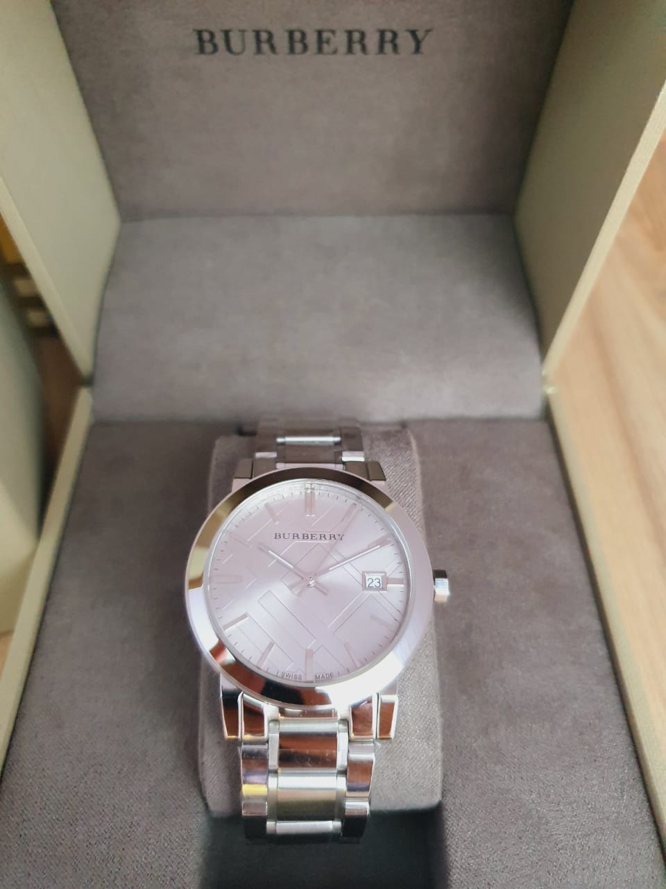 Buy Burberry Unisex Swiss Made Stainless Steel Band Silver 38mm Watch BU9035 in Pakistan