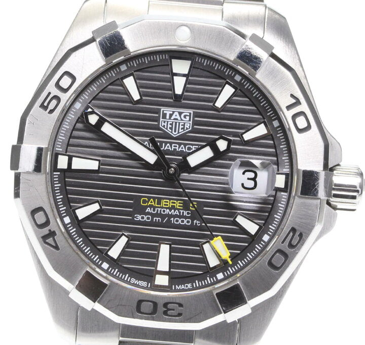 Buy TAG Heuer Aquaracer Calibre 5 Automatic Grey Dial Silver Steel Strap Watch for Men - WBD2113.BA0928 in Pakistan