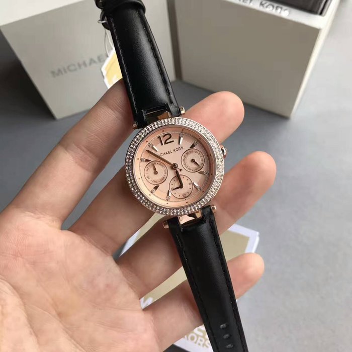 Buy Michael Kors Parker Ladies Rose Gold Dial Multifunction Black Dial Watch - Mk2543 in Pakistan