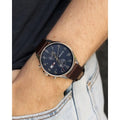 Buy Tommy Hilfiger West Blue Dial Brown Leather Strap Watch for Men - 1791712 in Pakistan