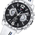 Buy Tommy Hilfiger Mens Quartz Silicone Strap Black Dial 46mm Watch - 1791475 in Pakistan