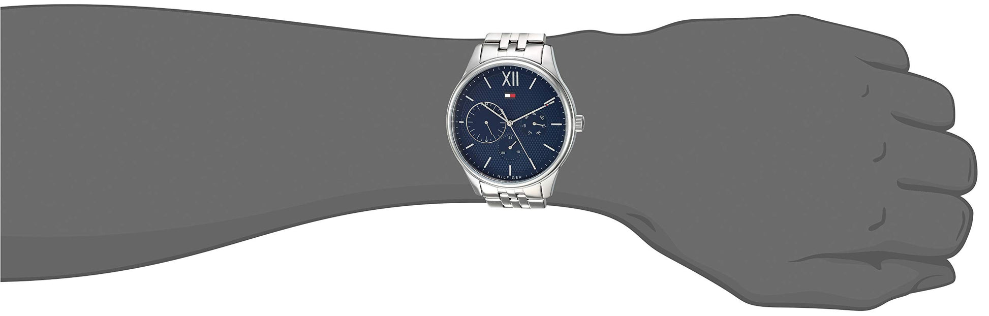 Buy Tommy Hilfiger Mens Chronograph Quartz Stainless Steel Blue Dial 44mm Watch - 1791416 in Pakistan