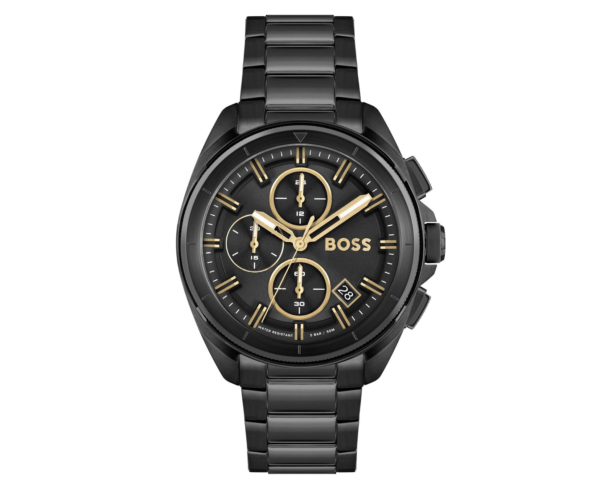 Buy Hugo Boss Volane Chronograph Black Dial Black Strap Mens Watch 45mm 5atm - 1513950 in Pakistan