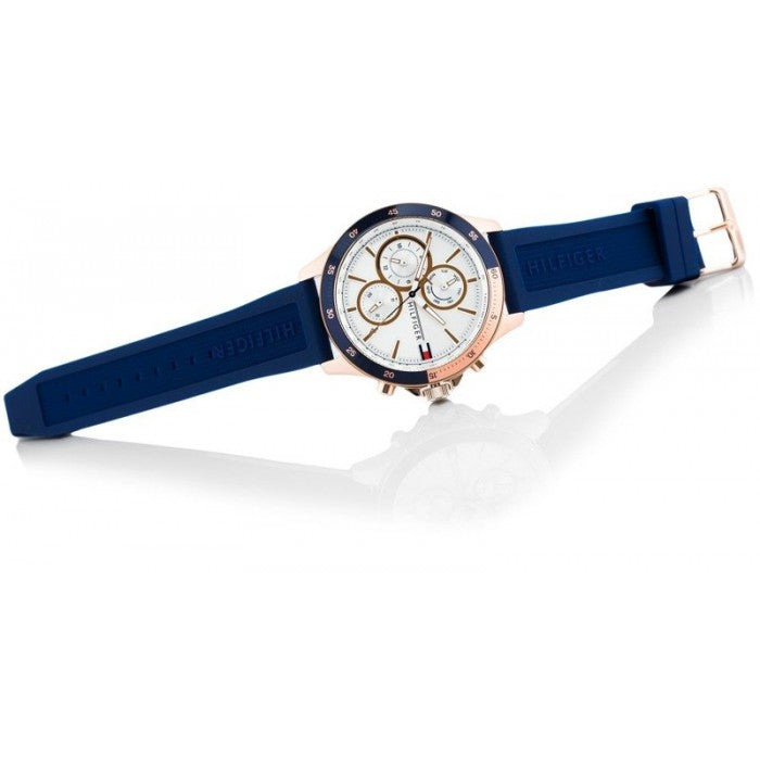 Buy Tommy Hilfiger Mens Quartz Silicone Strap White Dial 46mm Watch - 1791778 in Pakistan