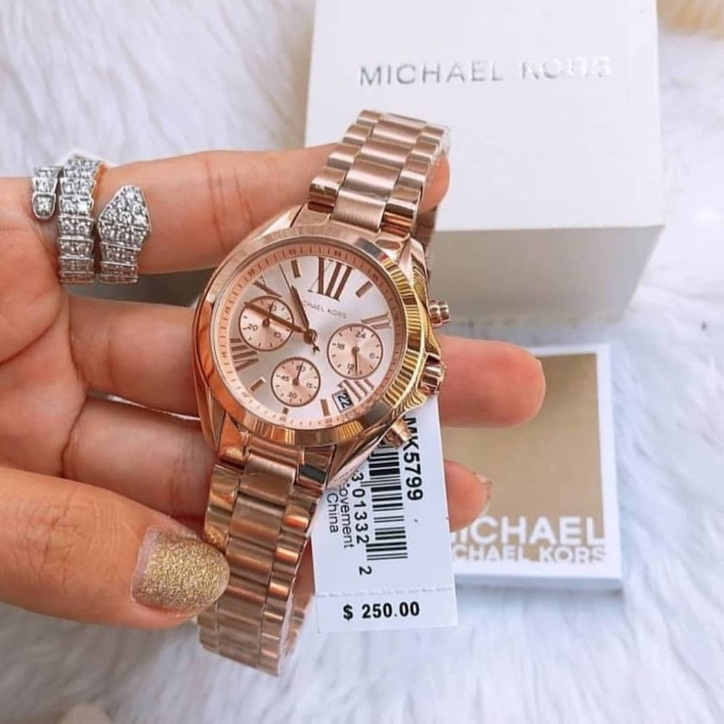 Buy Michael Kors Womens Chronograph Quartz Stainless Steel Rose Gold Dial 36mm Watch - Mk5799 in Pakistan