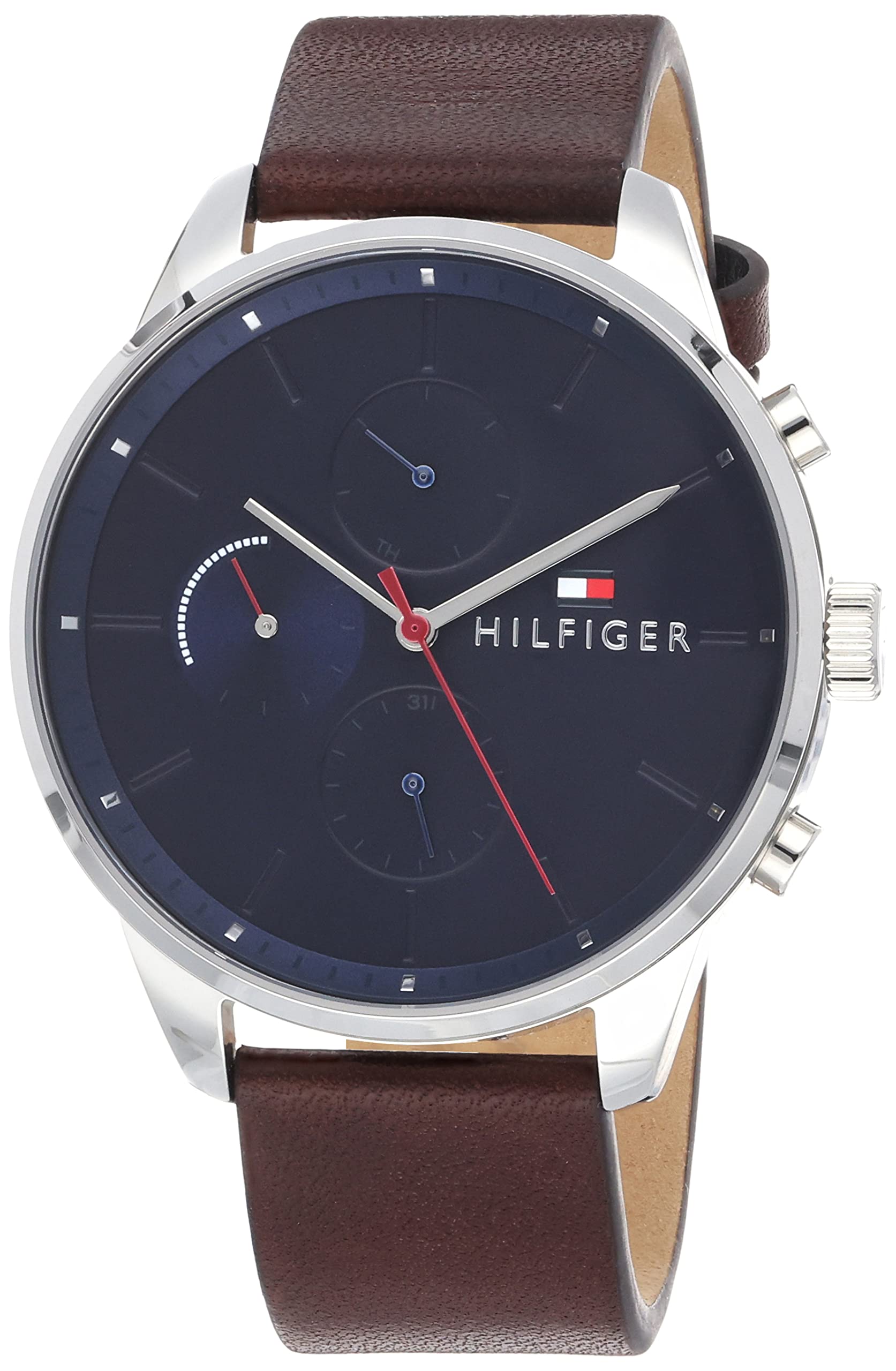 Buy Tommy Hilfiger Chase Black Dial Brown Leather Strap Watch for Men - 1791487 in Pakistan