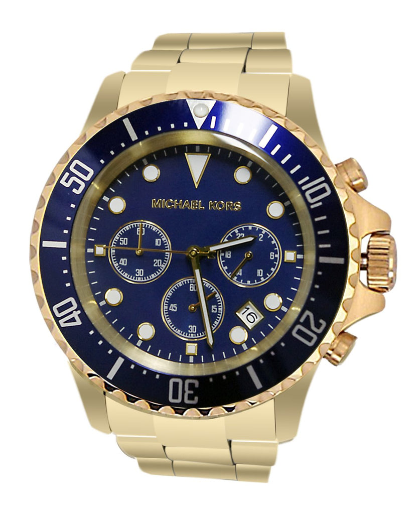 Michael Kors Gage Gold Silver Blue Chronograph Mens MK8862 Watch  Michael  Kors watch  796483513976  Fash Brands