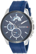 Buy Tommy Hilfiger Mens Quartz Silicone Strap Blue Dial 46mm Watch - 1791350 in Pakistan